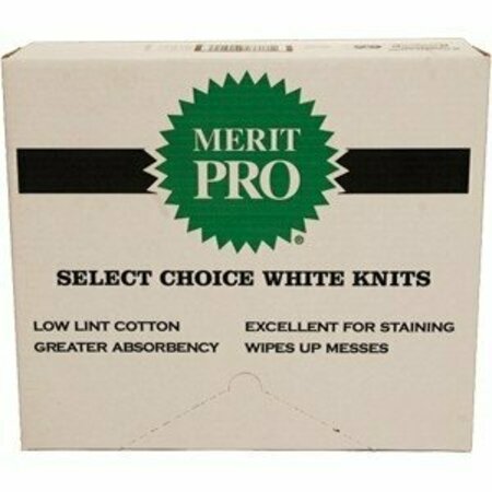 MERIT Pro #10 8Lb Box Choice White Knit Rag, Green Label 01003